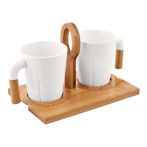 SET DE TAZAS IWAO BLANCO TAZ 029 B (CERÁMICA / BAMBÚ) - Imagen 7