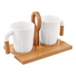 SET DE TAZAS IWAO BLANCO TAZ 029 B (CERÁMICA / BAMBÚ)