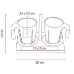 SET DE TAZAS IWAO BLANCO TAZ 029 B (CERÁMICA / BAMBÚ) - Image 6