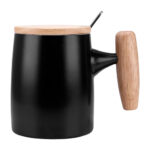 TAZA MALI NEGRO TAZ 045 N (PORCELANA / MADERA / ACERO INOXIDABLE)