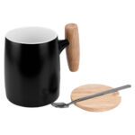 TAZA MALI NEGRO TAZ 045 N (PORCELANA / MADERA / ACERO INOXIDABLE) - Image 3