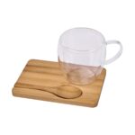 JUEGO TAZA DE CRISTAL BEIGE TAZ 051 BE (VIDRIO BOROSILICATO / BAMBÚ) - Image 2