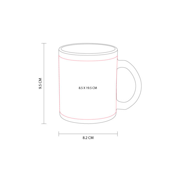 TAZA DE VRIDIO SUBLIMACIÓN ROJO TAZ 053 R (VIDRIO) - Imagen 2