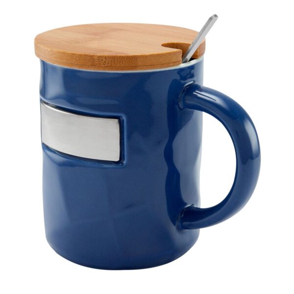 TAZA BAMBUSA AZUL TAZ 055 A (CERÁMICA / BAMBÚ / ACERO INOXIDABLE / METAL)