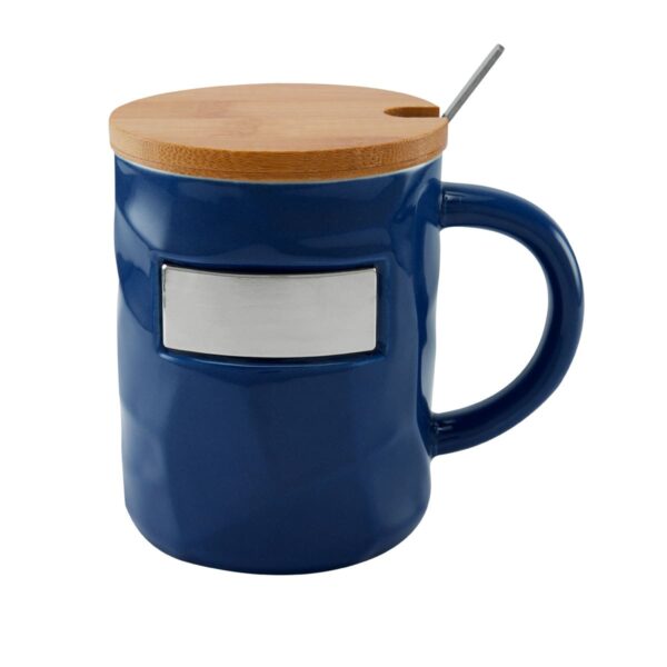 TAZA BAMBUSA AZUL TAZ 055 A (CERÁMICA / BAMBÚ / ACERO INOXIDABLE / METAL) - Imagen 2