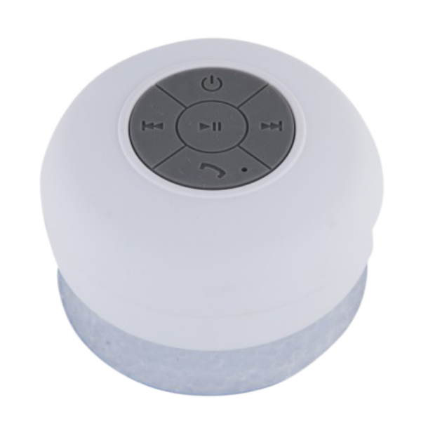 BOCINA BLUETOOTH PARA BAÑO MANOS LIBRES (TEC021-U) BLANCO