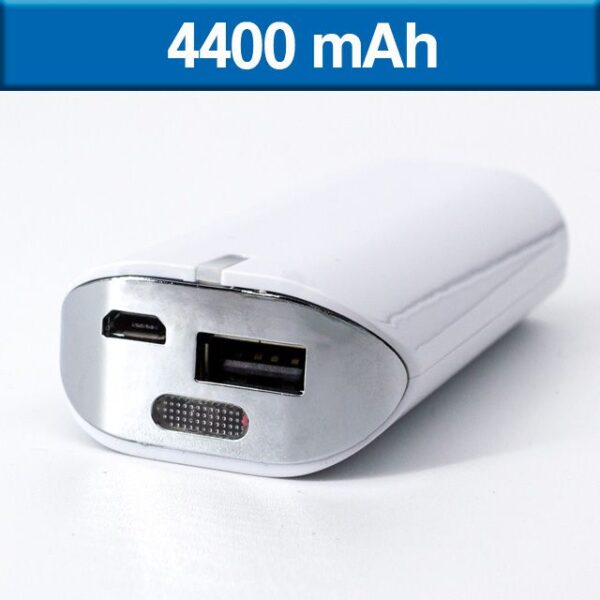 POWER BANK OVALADA CON LÁMPARA (TEC036-BL-U) BLANCO