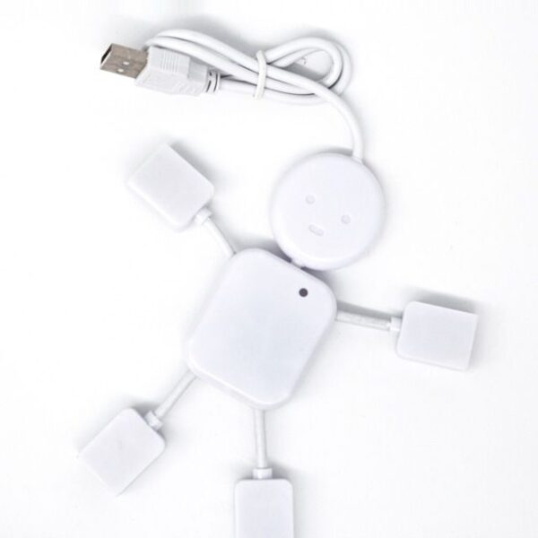 MULTIPUERTO USB MUÑECO (TEC045-BL-U) BLANCO