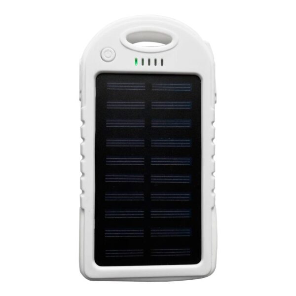 POWER BANK CARGA SOLAR Y LUZ LED (TEC049-U) BLANCO