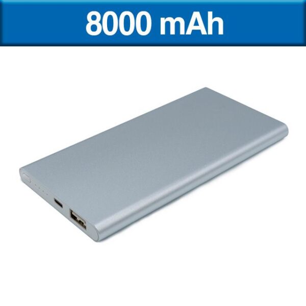 POWER BANK SLIM 8000mAh (TEC103-PL-U) PLATA