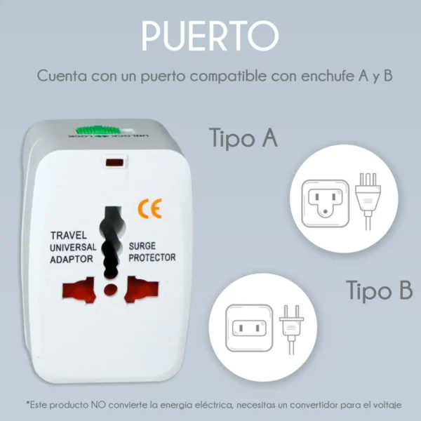 ADAPTADOR DE CORRIENTE INTERNACIONAL 4 EN 1 (TEC145-U) BLANCO - Imagen 6