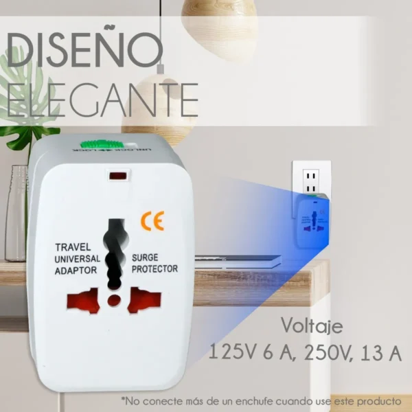 ADAPTADOR DE CORRIENTE INTERNACIONAL 4 EN 1 (TEC145-U) BLANCO - Imagen 7