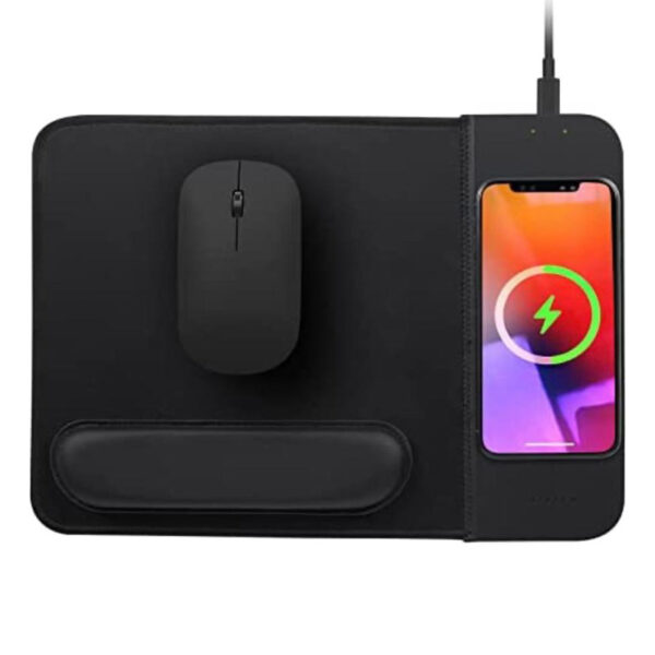 MOUSE PAD QI CON CARGADOR INALAMBRICO (TEC169-U) NEGRO