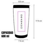 VASO DE ACERO INOXIDABLE CLASSIC 600ML (TEC171-U) NEGRO - Image 3