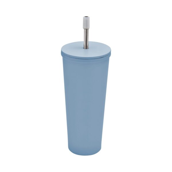 TERMO METÁLICO CON POPOTE AZUL PASTEL TMPS 149 AP (ACERO INOXIDABLE / PLÁSTICO / SILICÓN)