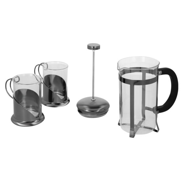 SET CAFETERO AJACCIO GRIS TMPS 190 G (VIDRIO / ACERO INOXIDABLE / PLÁSTICO) - Imagen 7