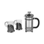 SET CAFETERO AJACCIO GRIS TMPS 190 G (VIDRIO / ACERO INOXIDABLE / PLÁSTICO)