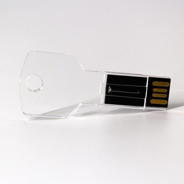 MEMORIA USB KEY 8GB (USB124-U) TRANSPARENTE - Imagen 2