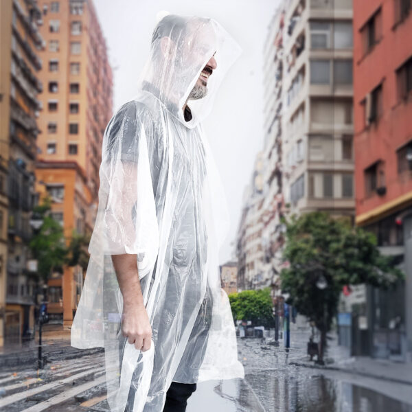 PONCHO IMPERMEABLE PARA LLUVIA RAINY ROJO (T649) - Imagen 6