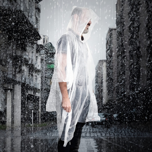 PONCHO IMPERMEABLE PARA LLUVIA RAINY GRIS (T649) - Imagen 6