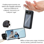 POWER BANK SOLAR 4 EN 1 DE 12,000 mAh C E LED P I (TEC146-U) NEGRO - Image 2