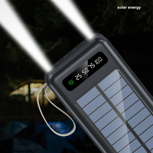 POWER BANK SOLAR 4 EN 1 DE 12,000 mAh C E LED P I (TEC146-U) NEGRO - Imagen 4