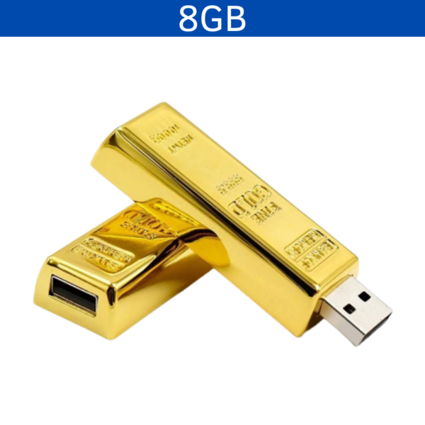 MEMORIA USB LINGOTE ORO 8GB (USB062-U) AMARILLO - Imagen 2