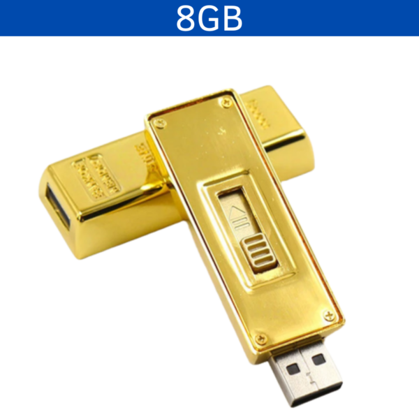 MEMORIA USB LINGOTE ORO 8GB (USB062-U) AMARILLO - Imagen 3