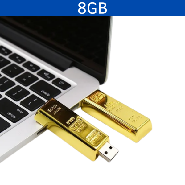 MEMORIA USB LINGOTE ORO 8GB (USB062-U) AMARILLO - Imagen 4