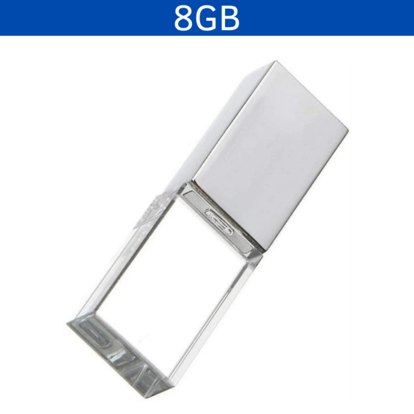 MEMORIA USB KRISTAL 8GB (USB125-U) TRANSPARENTE