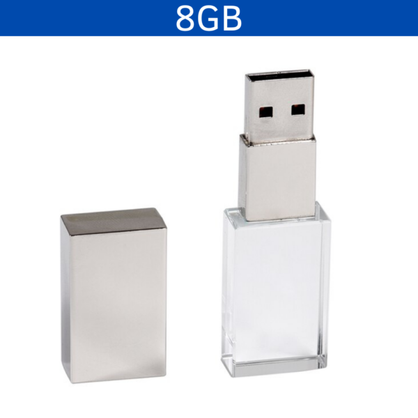 MEMORIA USB KRISTAL 8GB (USB125-U) TRANSPARENTE - Imagen 3