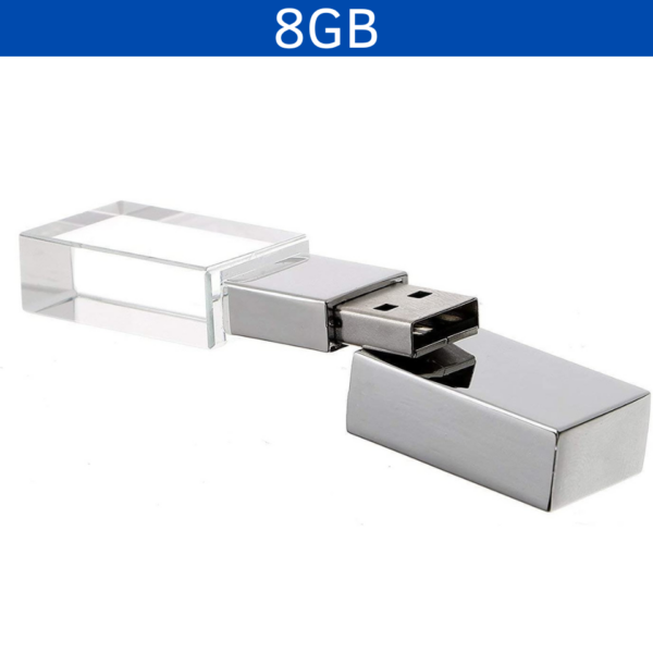 MEMORIA USB KRISTAL 8GB (USB125-U) TRANSPARENTE - Imagen 2