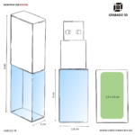 MEMORIA USB KRISTAL 8GB (USB125-U) TRANSPARENTE - Image 4