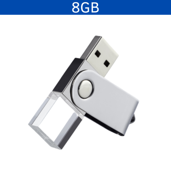 MEMORIA USB MINI CRISTAL 8GB (USB127-U) TRANSPARENTE