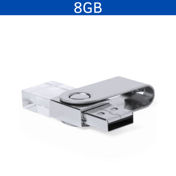 MEMORIA USB MINI CRISTAL 8GB (USB127-U) TRANSPARENTE - Imagen 2