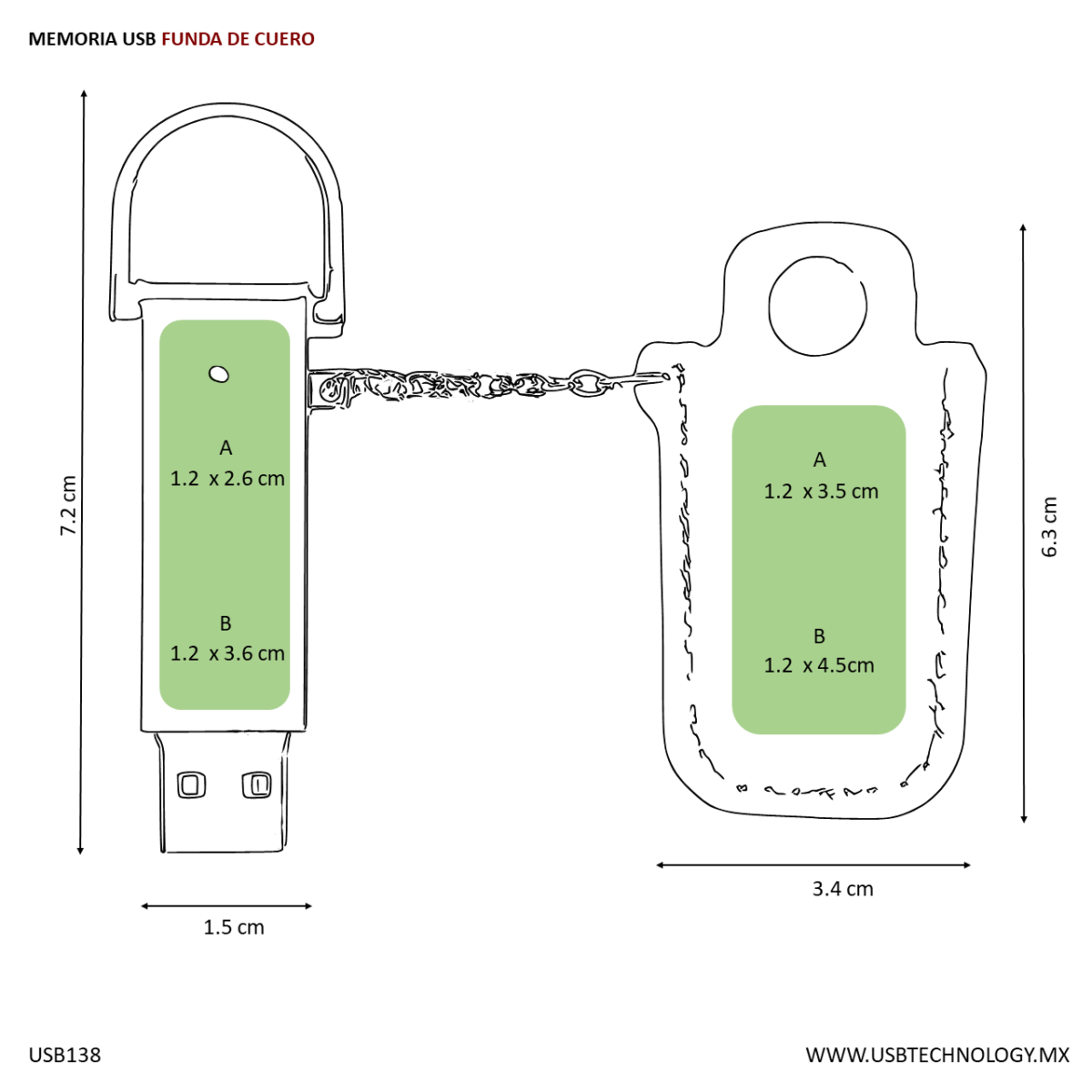MEMORIA USB COWBOY 8GB (USB138-U) CAFÉ - Image 2
