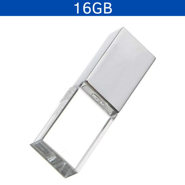 MEMORIA USB KRISTAL 16GB (USB210-U) TRANSPARENTE