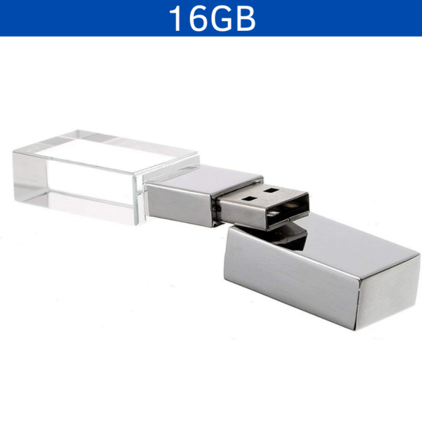 MEMORIA USB KRISTAL 16GB (USB210-U) TRANSPARENTE - Imagen 3