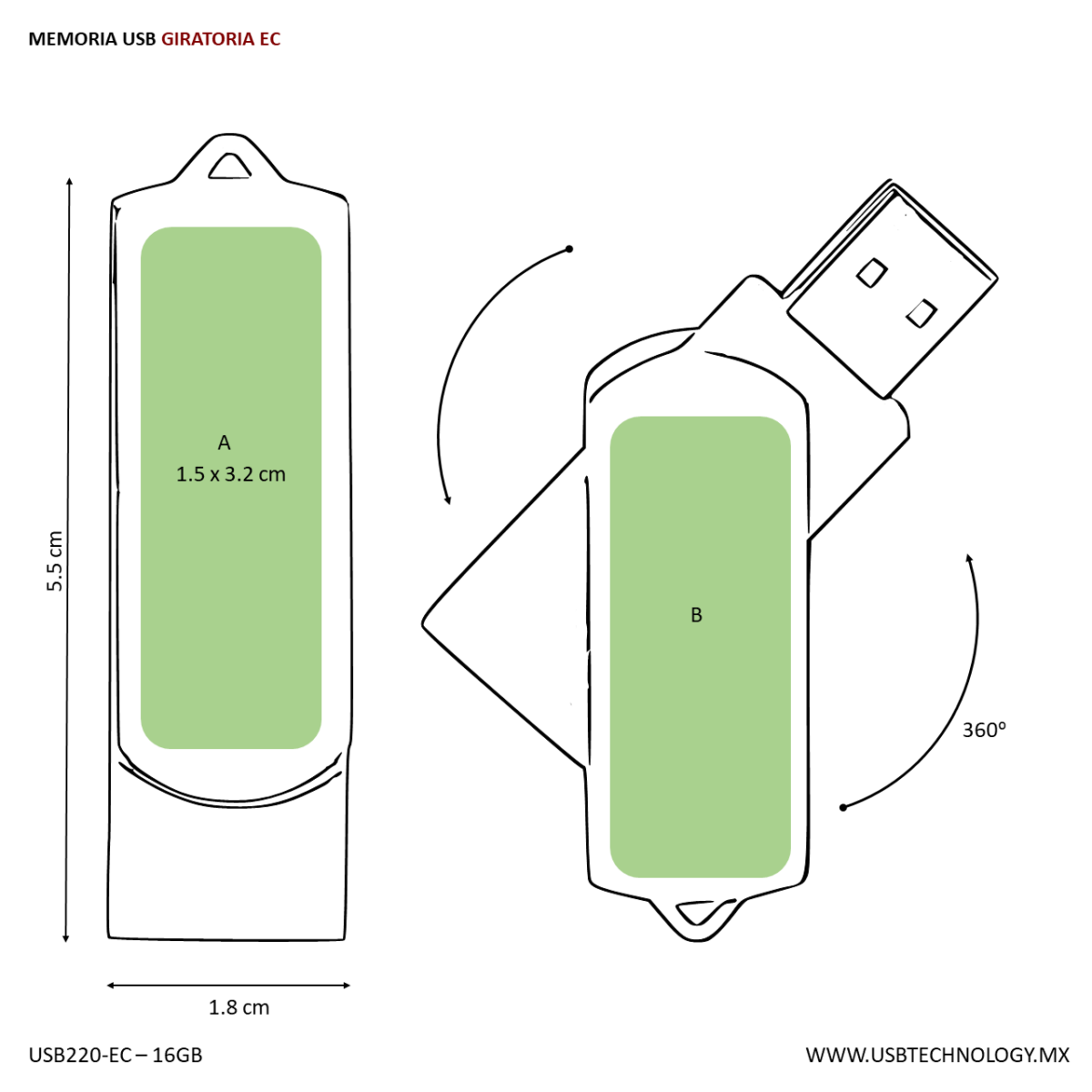 MEMORIA USB LONDON ECO 16GB (USB220-U) CAFÉ - Image 4