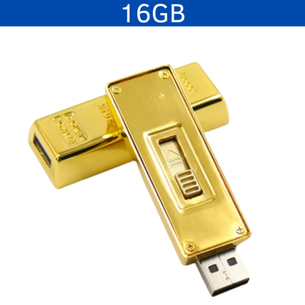 MEMORIA USB LINGOTE ORO 16GB (USB223-U) AMARILLO - Imagen 3