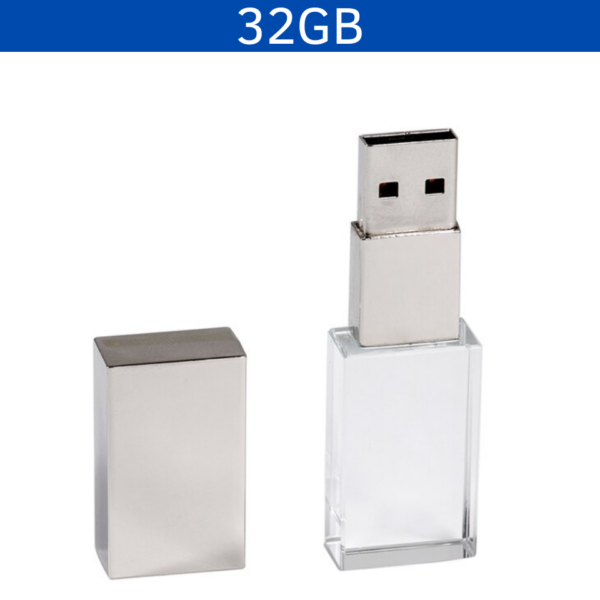 MEMORIA USB KRISTAL 32GB (USB316-U) TRANSPARENTE - Imagen 2