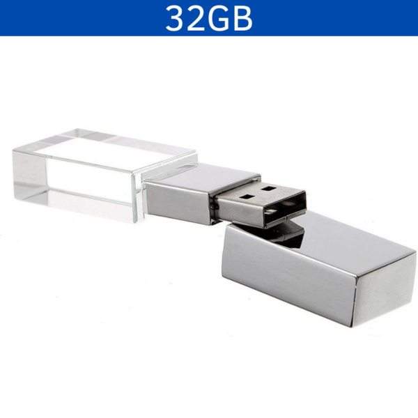 MEMORIA USB KRISTAL 32GB (USB316-U) TRANSPARENTE - Imagen 3