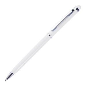 BOLÍGRAFO DE ALUMINIO CON TOUCH ODDRA DE TINTA AZUL A2113A BLANCO (Aluminio)