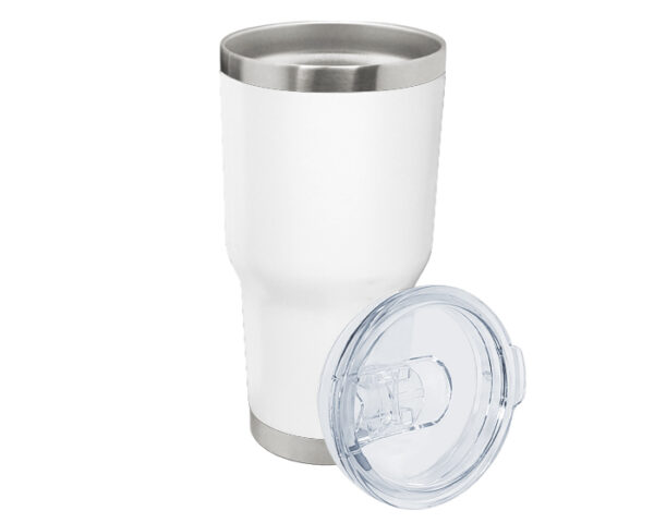 TERMO DOBLE PARED ACERO PARA AUTO DENZEL A2319 BLANCO (Acero inoxidable) - Imagen 2