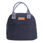 LONCHERA CON ASAS Y BOLSILLO FRONTAL HEIDI A3035 NEGRO (POLIÉSTER / ALUFOIL / A3035.02 /  ARTICULOS PROMOCIONALES)