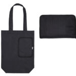 BOLSA MULTIFUNCIONAL PLEGABLE CON CIERRE SHARON A3041 NEGRO (POLIÉSTER 210D / A3041.02 /  ARTICULOS PROMOCIONALES)