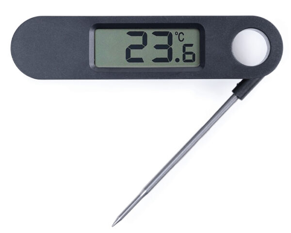 TERMÓMETRO DIGITAL PLEGABLE DE COCINA MEAL A3083 NEGRO (Plástico ABS / Acero Inoxidable)