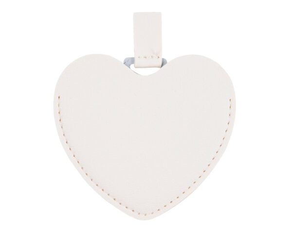ESPEJO DE ACERO INOXIDABLE CON ESTUCHE EN FORMA DE CORAZÓN MINNIE A3085 BLANCO (Poliuretano / Acero Inoxidable)
