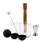 BAR 037 S - SET DE MIXOLOGÍA SOROA (PLATA / VIDRIO / ACERO INOXIDABLE / MADERA / RUBBER / CARTON) - Image 2