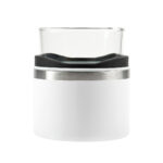 BAR 039 B - VASO WHISKERO BASILE BLANCO (BLANCO / ACERO INOXIDABLE / VIDRIO / RUBBER)